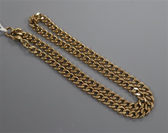 A 9ct gold curb-link chain necklace, 30 grams.